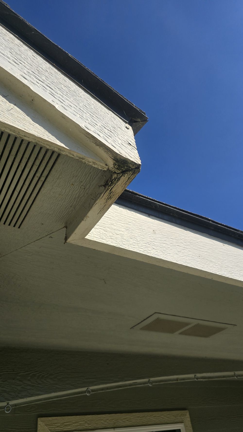 Eave, fascia and soffit vents along a roofline Speedy's worked on